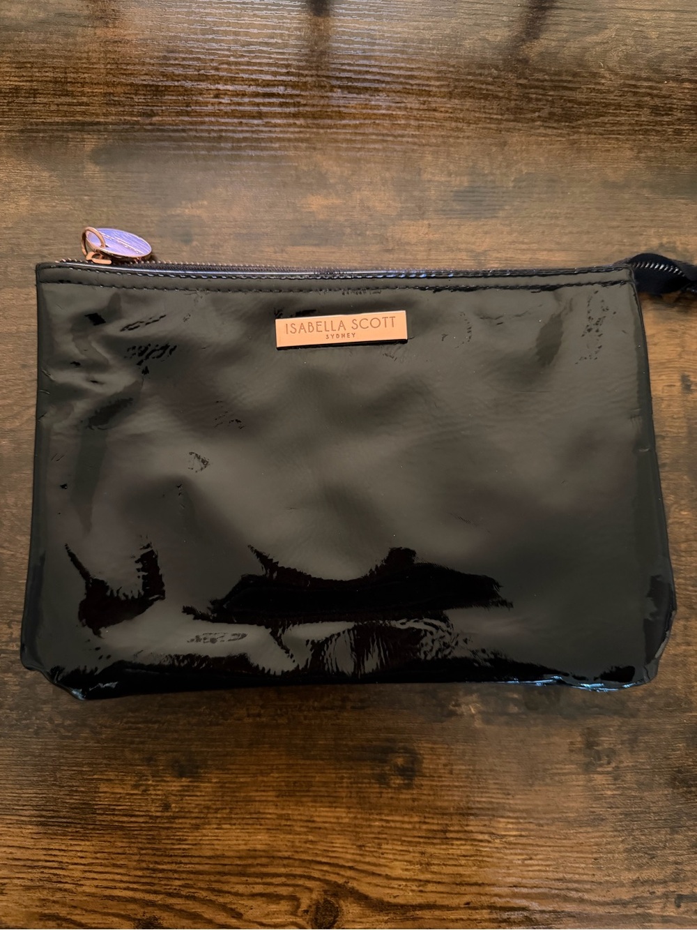 Black Patent Cosmetic Pouch